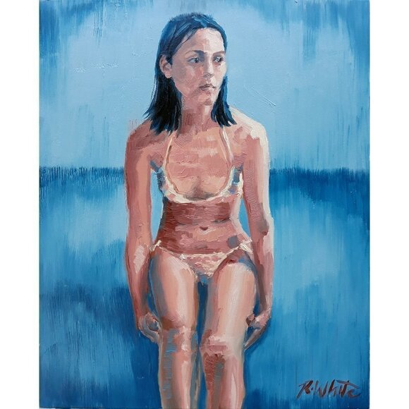 Robin White Other - "Presence" Original oil painting on Cradled Wood Panel 8"w x 10"h x 1.5"d